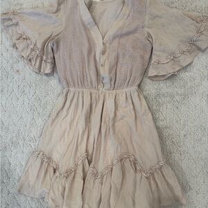 Here Comes The Sun Blush Ruffle Mini Dress